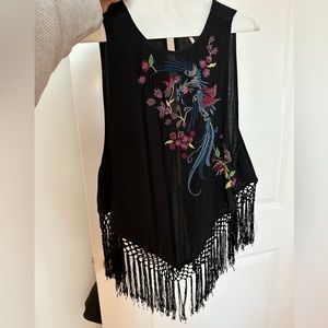 Free people fringe floral tank